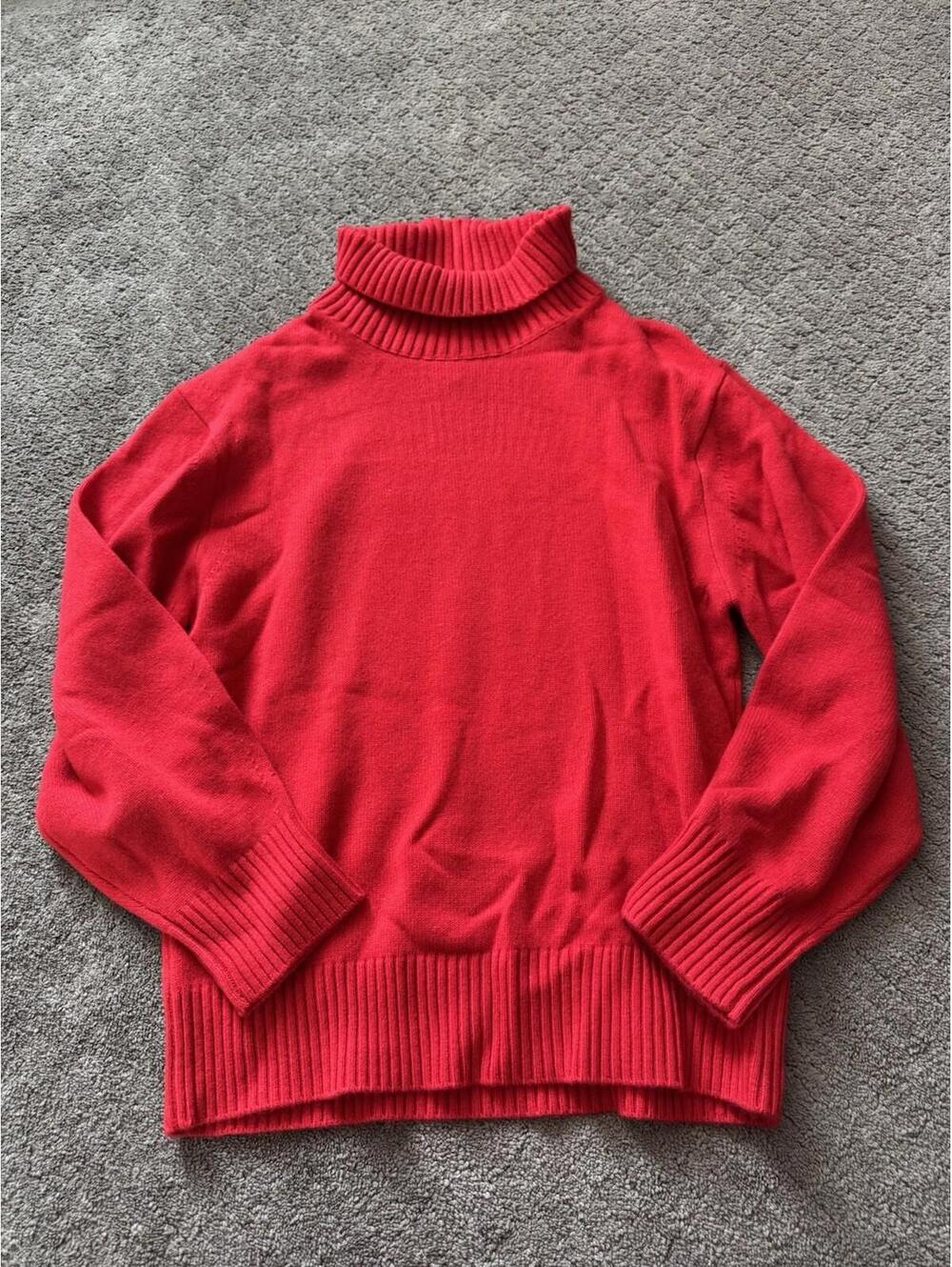Maje Women’s Red Cashmere Turtleneck Sweater Size 2 $595